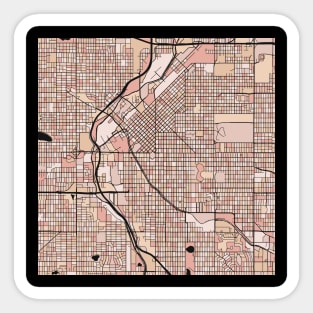 Denver Map Pattern in Soft Pink Pastels Sticker